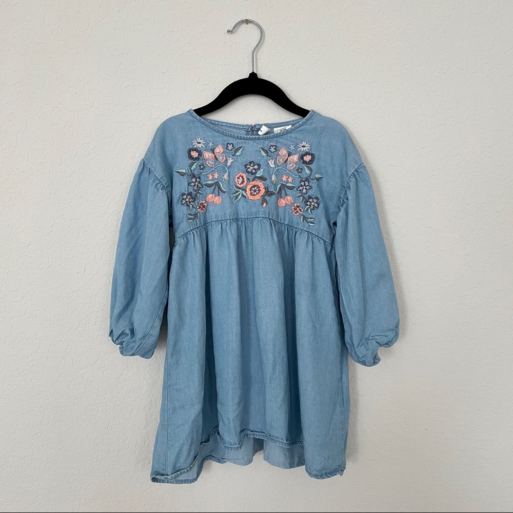 H&M Embroidered Denim Dress (3-4T)